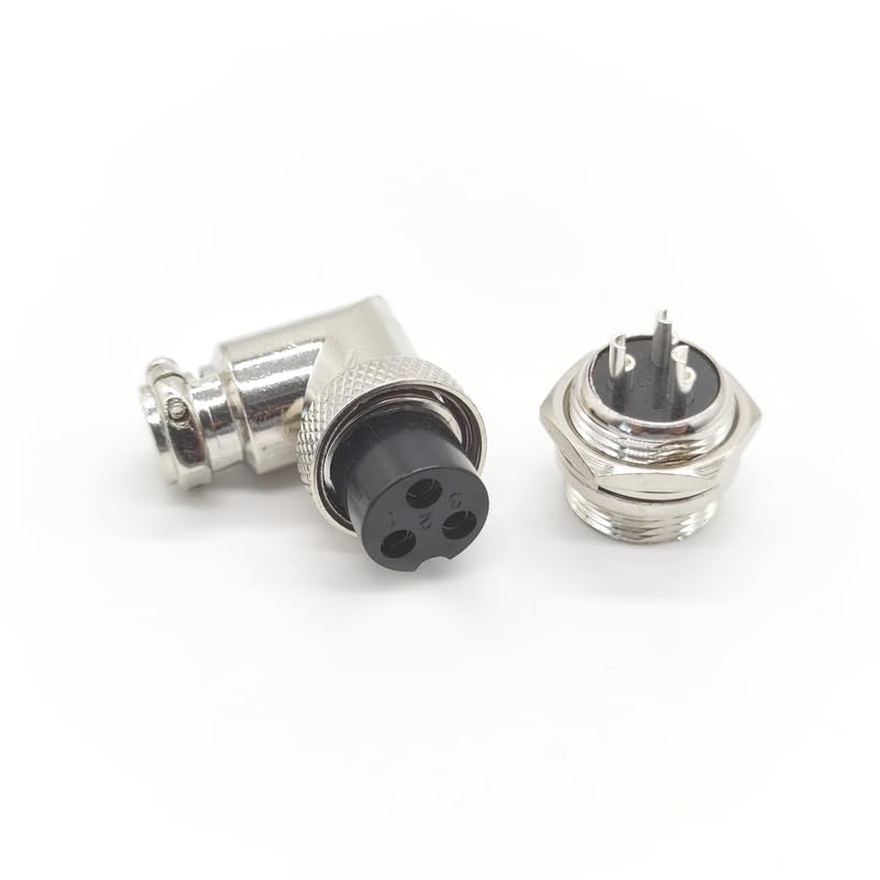 Conector de aviación GX16 3 pines ángulo recto 2 unidades miniatura 2