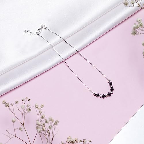 Image of ZAVYA 925 Sterling Silver Chain Look Anklet | Plated Precious Gift Ideas-Women Chain Anklet | With Certificate of Authenticity and 925 Hallmark