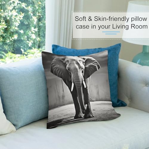Housse de coussin éléphant double face lavable pour rafraîchir un canapé
