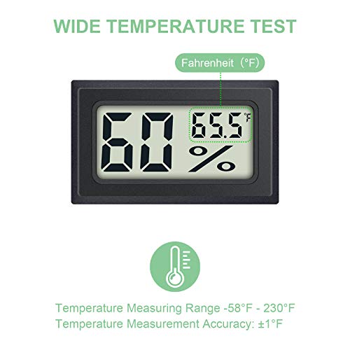 Digital Hygrometer Thermometer 4-Pack, Hygrometer Indoor Humidity for Humidor, Greenhouse, Reptile Terrarium & Incubator - Indoor Room Temperature Monitor with Fahrenheit by DWEPTU