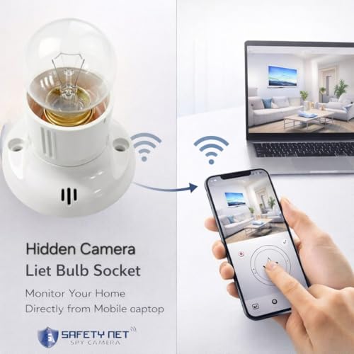 Image of SAFETYNET Smart WiFi Security Camera | 1080P Full HD | Live View on Mobile & PC | Continuous AC Power (24x7 Recording) | Motion Detection | Loop Recording | 32GB / 128GB Support (NEW Holder Camera)