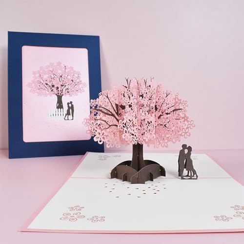 Cartões pop-up de dia dos namorados, cartão de aniversário 3D de noivado cartão pop-up de aniversári