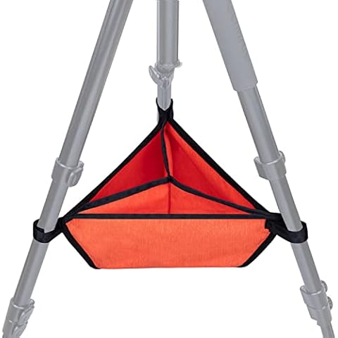 ESINGMILL Tripod Stone Bag, Sand Bag Case with 3 Compartments Fit for Most Tripods, Heavy Duty Stone Sand Bag, Weight Bag for Photographers, Orange Cover