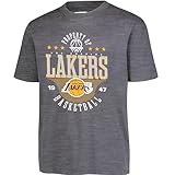 Ultra Game Youth NBA Official Super Soft Mad Props T-Shirt, Los Angeles Lakers, Heather Charcoal, 7-8