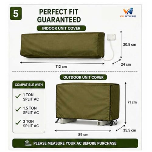 Image of Waterproof Split AC Indoor Cleaning Bag | AC Service Cover for Coil Washing, Filter Cleaning and Maintenance | Split Air Conditioner Inner Unit Wash Cover with Drain Pipe (Navy Blue, 54 Inch)