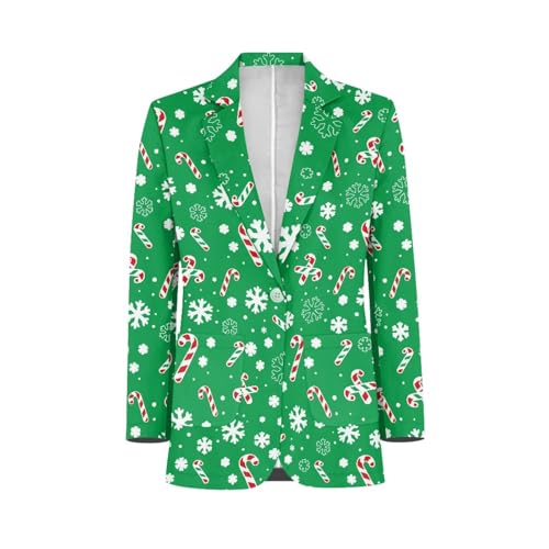 Xhuibop Christmas Suit for Men Holiday Party Costume One Button Design Blazer Slim Fit Sport Coat3