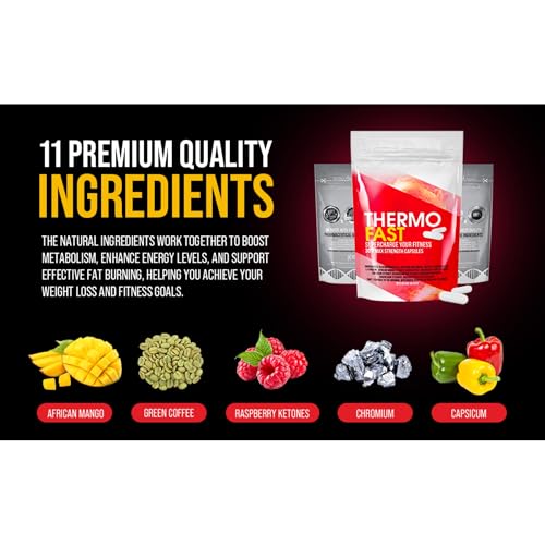 Thermo Fast Extreme Fat Burners - Fat Loss Max Strength Capsules for Women and Men - Lose Belly Weight Fast Raspberry Ketones, Cayenne Pepper, Chromium - Image 5