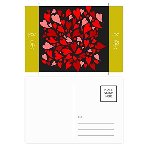 Carte de remerciement Saint-Valentin ornées de coeurs rose rouge pour vos proches
