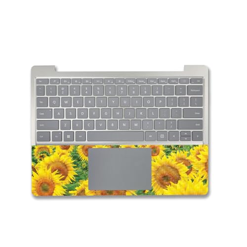 Image of MightySkins Carbon Fiber Skin Compatible with Microsoft Surface Laptop Go 3 (2023) Full Wrap Kit - Sunflower Field | Protective, Durable Textured Carbon Fiber Finish | Easy to Apply | Made in The USA