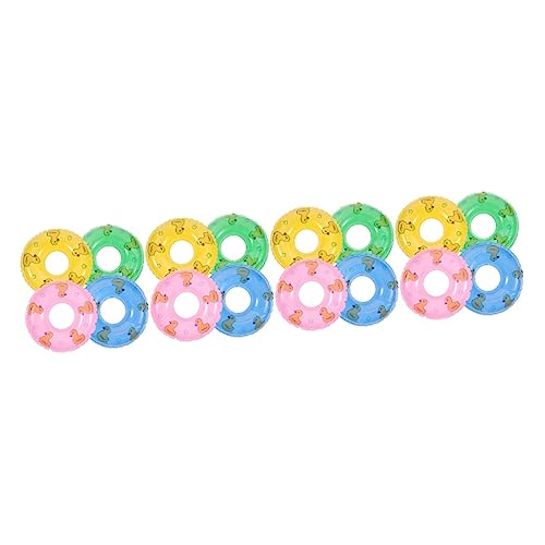 YARNOW 48 pcs Miniature Inflatable Swim Rings Floating Pool Ornaments Colors Material Mini Swim Ring Decorations for DIY Craft and Scenes Random Color