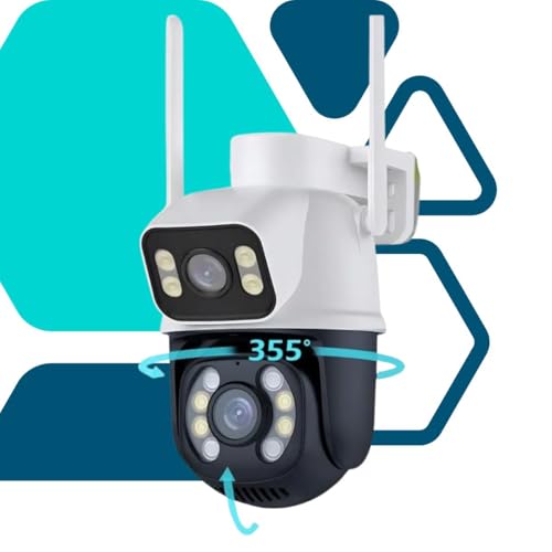 Câmera de Segurança Vigilancia IP Dupla Wi-fi Smart Angulo Duplo A31 3mp, Uso Interno e Externo, Speed Dome, Residencial, Comercial (1)