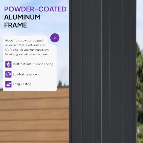 Image of PURPLE LEAF Lean to Gazebo 10' x 12' Wall-Mounted with Sloping Roof Gray