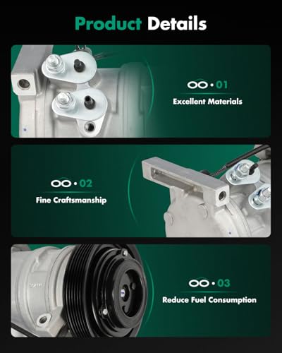 Image of SCITOO AC Compressor fit for Jeep TJ 2.4L 2003-2006 | Fast Cooling, Ultra Low Noise (≤72 dB)Air Conditioner Compressor with Clutch, Easy Installation, 55037578AB 55037578AC