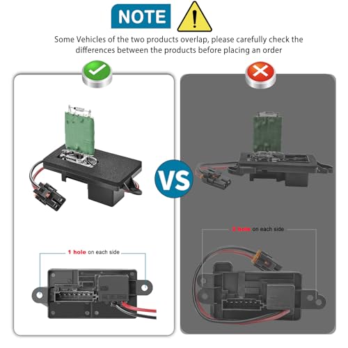 Image of Blower Motor Resistor Kit with Wiring Harness and Connectors Compatible with 1999-2006 Chevy Silverado GMC Sierra 1500 2500 3500 2000-2002 Yukon XL Blower Motor Fan Resistor Replaces#89019089 89018597