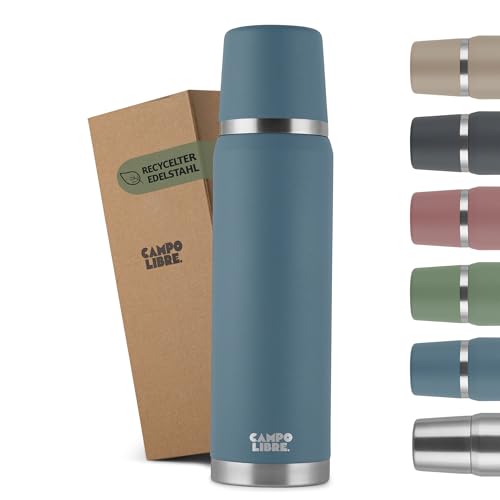 Campo Libre. Jaco® Thermoskanne 1L, 750ml, 500ml I Thermos mit Becher I...