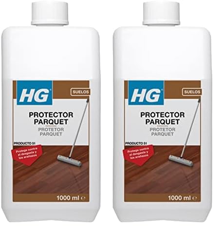 HG Abrillantador Protector para Suelos de Madera, Pule y Protege Suelos de Parquet Natural - 1 litro (200100130) (Paquete de 2)