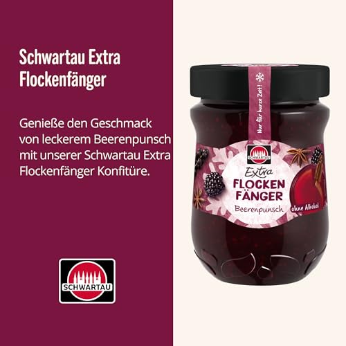 Schwartau Extra Flockenfänger Beerenpunsch | Winterkonfitüre mit Beeren & winterlichen Gewürzen | Für ein besinnliches Frühstück & festliche Backideen | Genuss im 340 g Glas