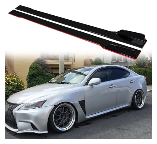 Faldón lateral de coche y alerón labio negro brillante de 78,7 pulgadas 2