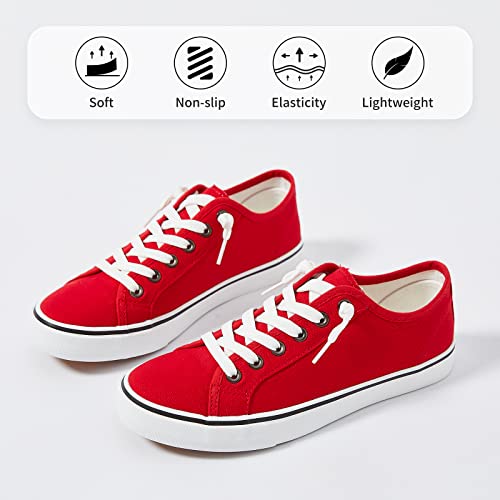 Image of Women Canvas Sneaker Slip On Non Slip Casual Shoes Lace Up Canvas Low Top White Shoes Loafers for Women Fashion Black Sneaker