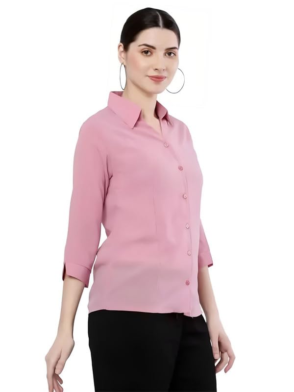 Image of Keenuu Formal Coller 3 /4 Sleeve Soft Comfortable Leightweight Georggete Women Trendy Formal Shirts (Pack of 1).