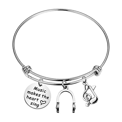 Gzrlyf Musician Bracelet Music Lover Bracelet Music Teacher Gift Music Makes The Heart Sing Bracelet Music Gift Band Director Gift Choir Director Bracelet (musician bracelet) Cover