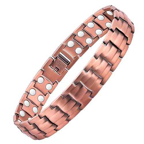 Copper and Magnetic Bracelet for Men Large Copper Bracelet 8.5" Adjustable Pain Relief for Arthritis and Carpal Tunnel Migraines Tennis Elbow