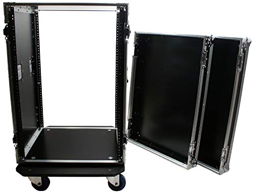 Harmony Audio Cases HC16UADC Flight DJ Amp 16U Veritcal Rack Amplifier Enclosure DJ Case With Wheels