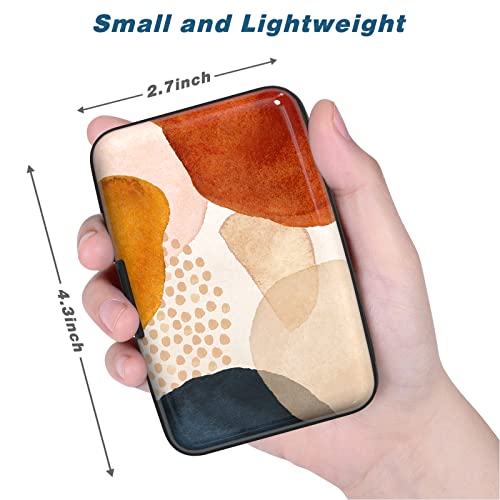 Image of Credit Card Holder, Mini Aluminum Card Wallet RFID Blocking Slim Metal Hard Card Case for Women Men, Abstract Marble