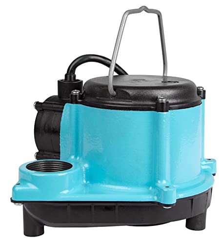 Image of Little Giant 6-CIA 115 Volt, 1 /3 HP, 2760 GPH Cast Iron Submersible Sump Pump with Integral Diaphragm Switch, 25-Ft. Cord, Blue, 506125