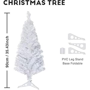Christmas tree with plastic stand3 feetpvc white  urban country home decor