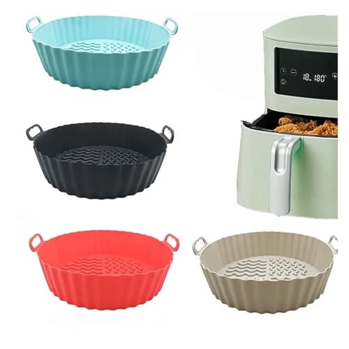 Moule silicone pour friteuse à air plat rond gris compatible micro-ondes