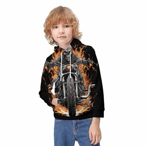 Sweat à capuche enfant imprimé 3D Coureur pour les sorties en famille l'hiver