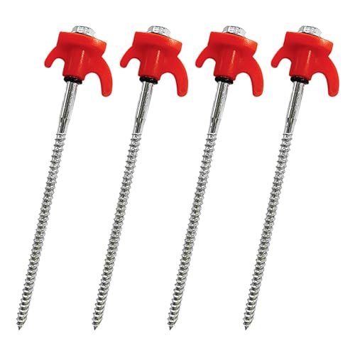 Estacas resistentes para tienda de campaña, estacas para tienda de campaña, estacas de toldo, rosca de tornillo de 7.9 pulgadas, piquetas portátiles, estacas de tierra para camping, toldo