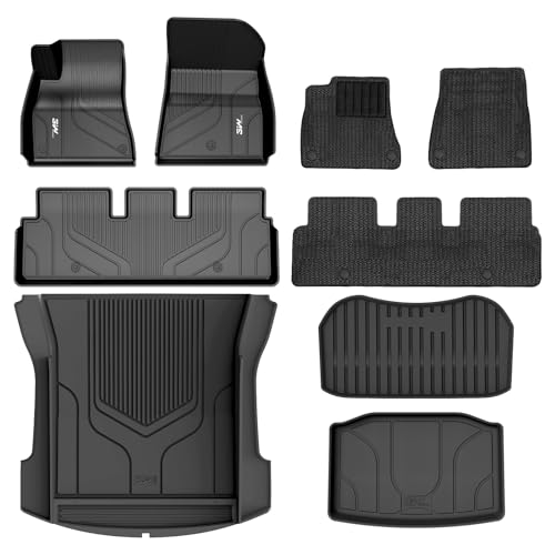 3W Set 9 di Tappetini per Tesla Model 3 2021 2022 2023 (Inclusa Moquette) e Tappetinii per il Bagagliaio per Auto, Tappeti per Resistente e Tappeto Ba