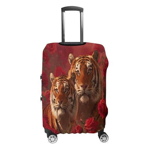 Tiger And Rose Funny Travel Luggage Cover Baggage Suitcase Cover Protector Skins 19-32 Inch4