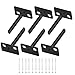 HUSZZM 6PCS Etagere Murale Fixation Invisible 5 Pouces Supports Étagères Flottante Invisibles Fixation Etagere Invisible Acier Nickelé avec 12 Vis de Fixation pour Plateau Planche Φ10mm(Noir)