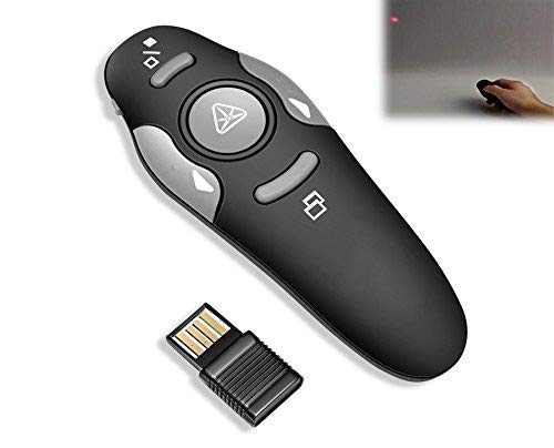 Brix Universal Wireless Remote Red Laser Pointer Presenter (Black)