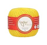 100% cotone Anchor Freccia - Gomitolo di filo da uncinetto, 100% cotone, spessore 12 00290 giallo.