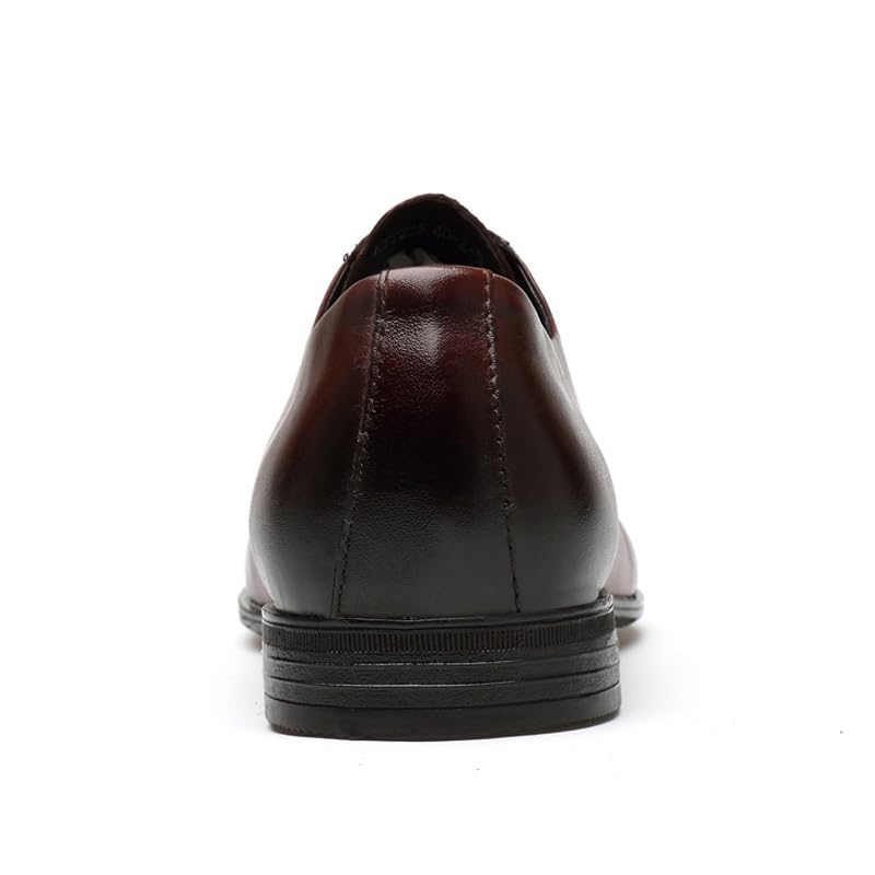 Shoes Dress Oxford for Men Lace Up Pointed Burnished Toe Apron Toe Leather Derby Shoes Anti-Slip Block Heel Low Top Slip Resistant Wedding4