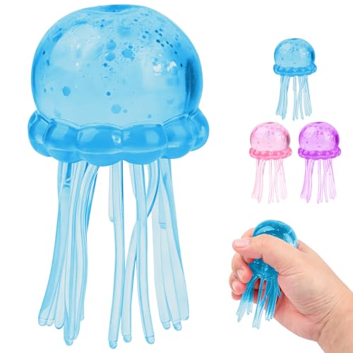 Jellyfish Squeeze Toys Jellyfish Squishy Jelly Fish Design Squeeze Stress Ball Squeeze Toys for Anxiety and Stress Relief Party Gifts (Blue)