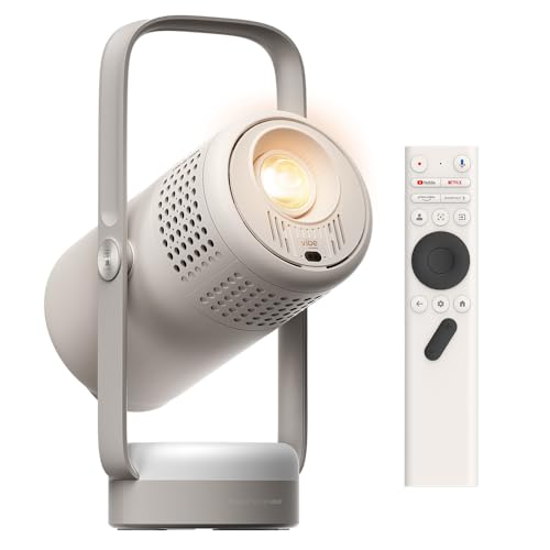 XGIMI Mini Videoprojecteur Portable Intelligent Vibe One Batterie Intégrée 1080P, Compatible avec Google TV & Netflix, Sound by JBL, Autofocus, Projecteur HD d’extérieur pour la Maison(Cloud Ash)