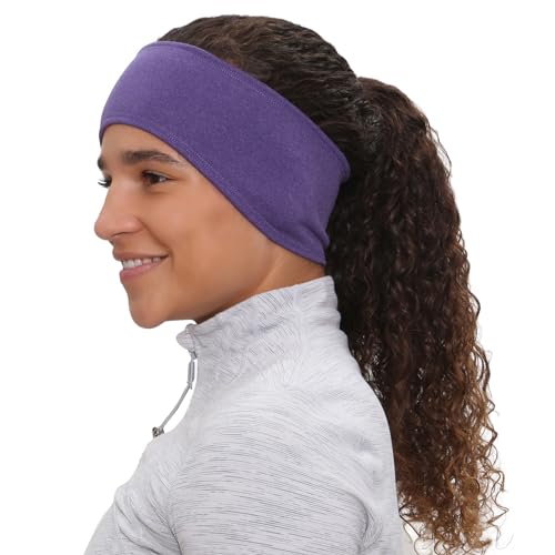 TrailHeads Tempo Running Headband | Ear Protection | Moisture Wicking Headband (heather purple)
