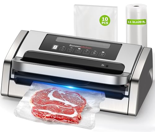 Bonsenkitchen Vacuum Sealer Machine, Powerful Low-Noise Food Vacuum Sealer, Globefish