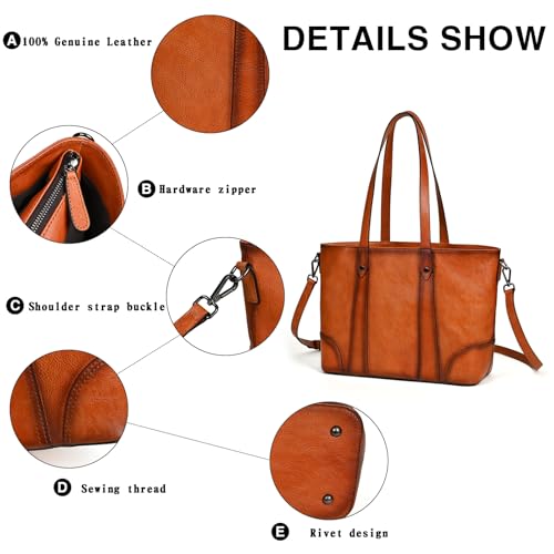 Image of Women's Leather Tote Office Shoulder Bags Mommy Bags Handbags and Crossbody Bags