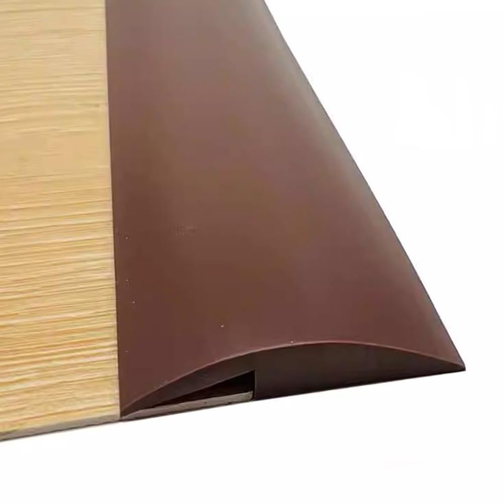 KADEUX Striscia di Transizione per Pavimenti Laminato Soglia di Transizione in PVC, Striscia di Soglia 5mm Strisce di Copertura per Pavimenti, Lunghezza: 1m/2m/3m/4m/5m/10m (Color : Coffee, Size : L