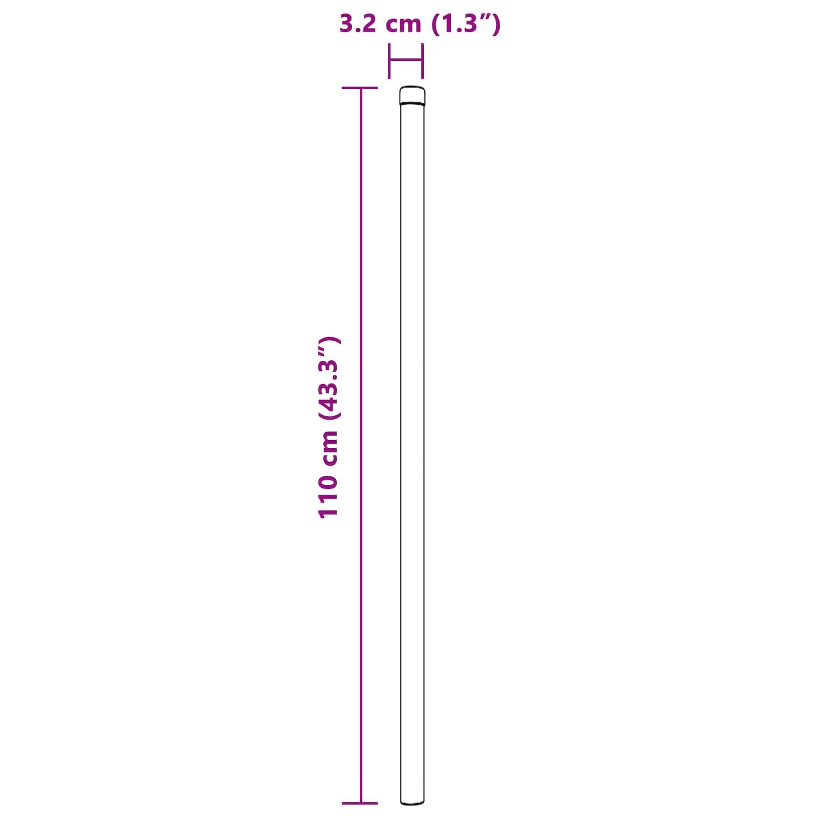 Postes para valla de jardín (12 unidades, 110 cm, acero con