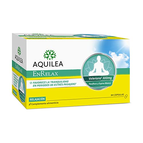 Las 10 pastillas tranquilizantes más valoradas en Amazon 5 AQUILEA Enrelax 84 Cápsulas - Complemento Alimenticio Natural Para Favorecer la Tranquilidad - Valeriana + Pasiflora + Espino Blanco