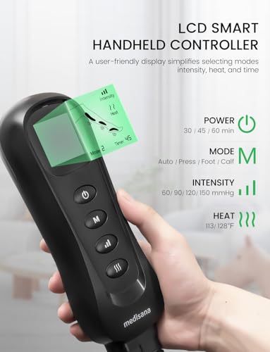 Medisana Leg Massagers with Heat and Compression, Leg Massager for Circulation and Pain Relief, Foot and Calf Massager Machine for Edema, Relax Recover-White Elephant Gifts for Dad Men Mom Women - Image 5