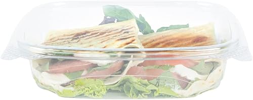 Miniatura 12 de Restaurantware Thermo Tek - Recipientes de comida para delicatessen de 24 onzas, 100 recipientes con tapa con bisagras antivaho  Rectangular