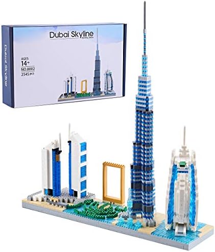 Micro Mini Blocks Sets for Adults Architecture Skyline Collection Dubai Skylines Building Model Kit Toy Gift for Kids, 2545 Pieces